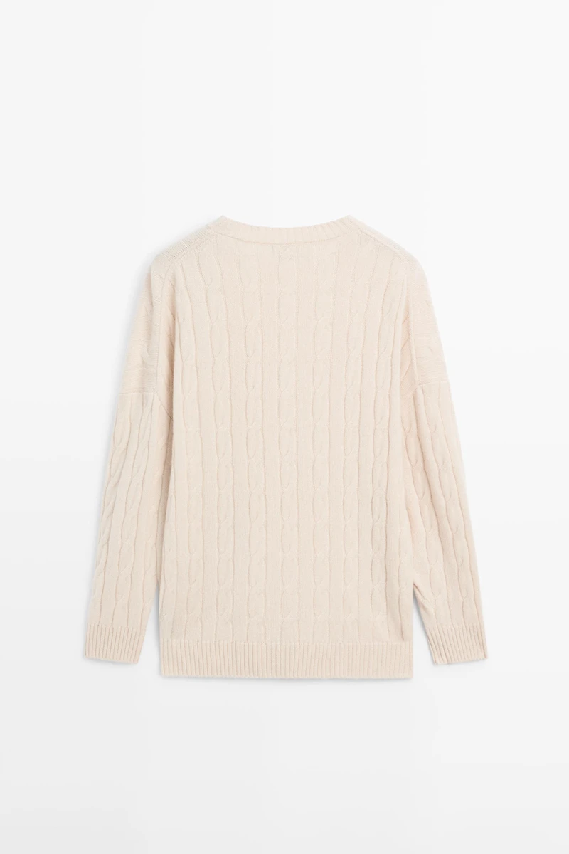 100% cashmere cable-knit sweater