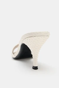 PRINTED HEELED SANDALS