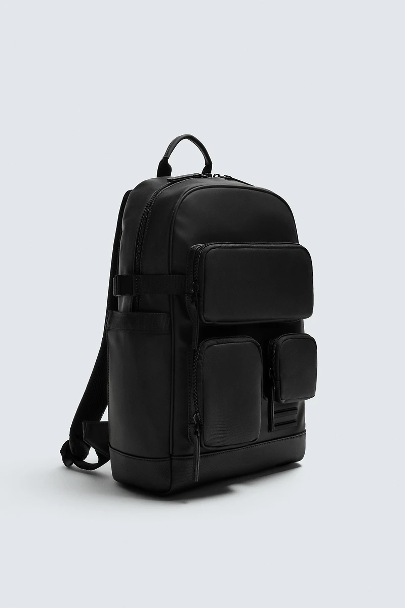 SAC À DOS EFFET GOMME MULTI-POCHES