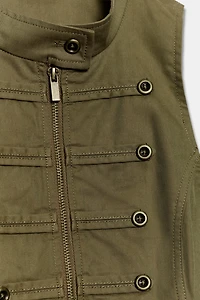 GILET ZIPPÉ À BOUTONS
