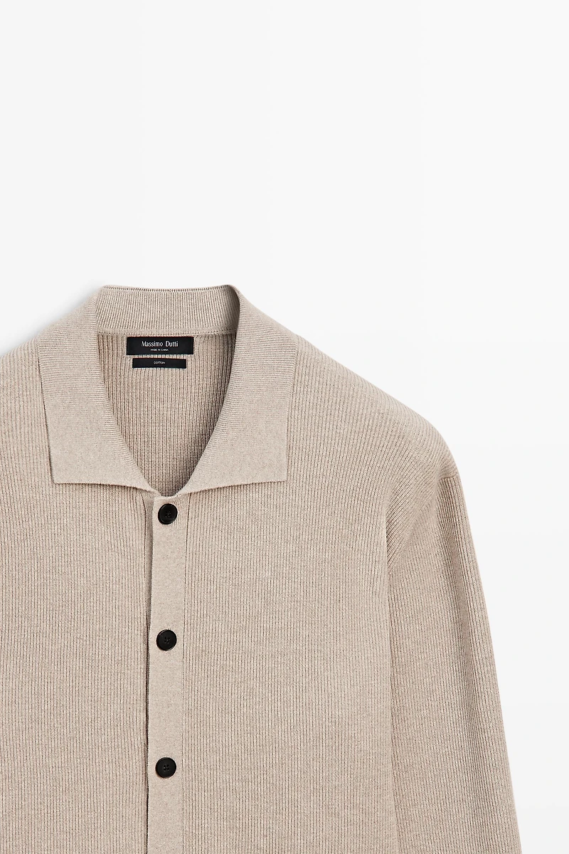 100% cotton knit pocket cardigan