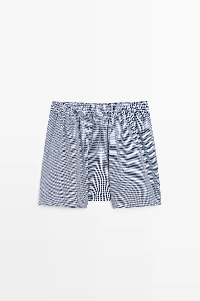 100% cotton micro-check boxers
