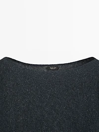 Flowing cotton blend knit sweater