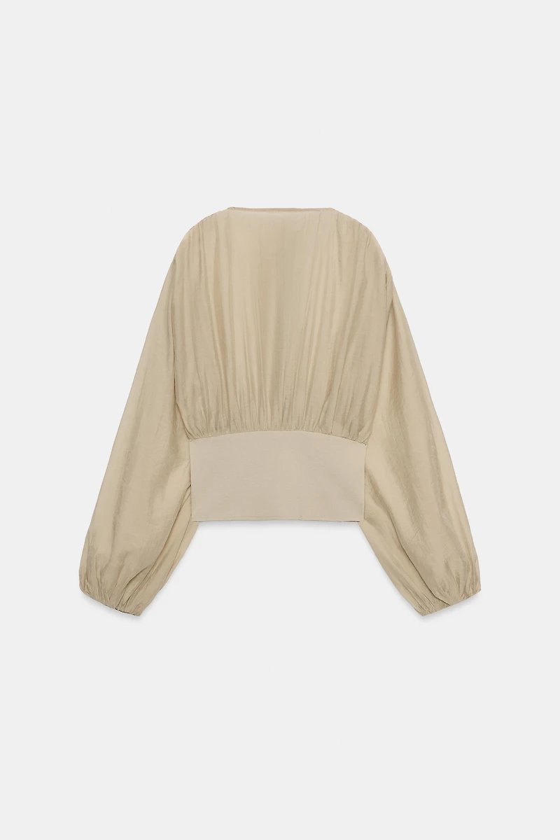 MIXED FABRIC CORSET TOP