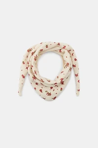 FLORAL PRINT KNIT BANDANA