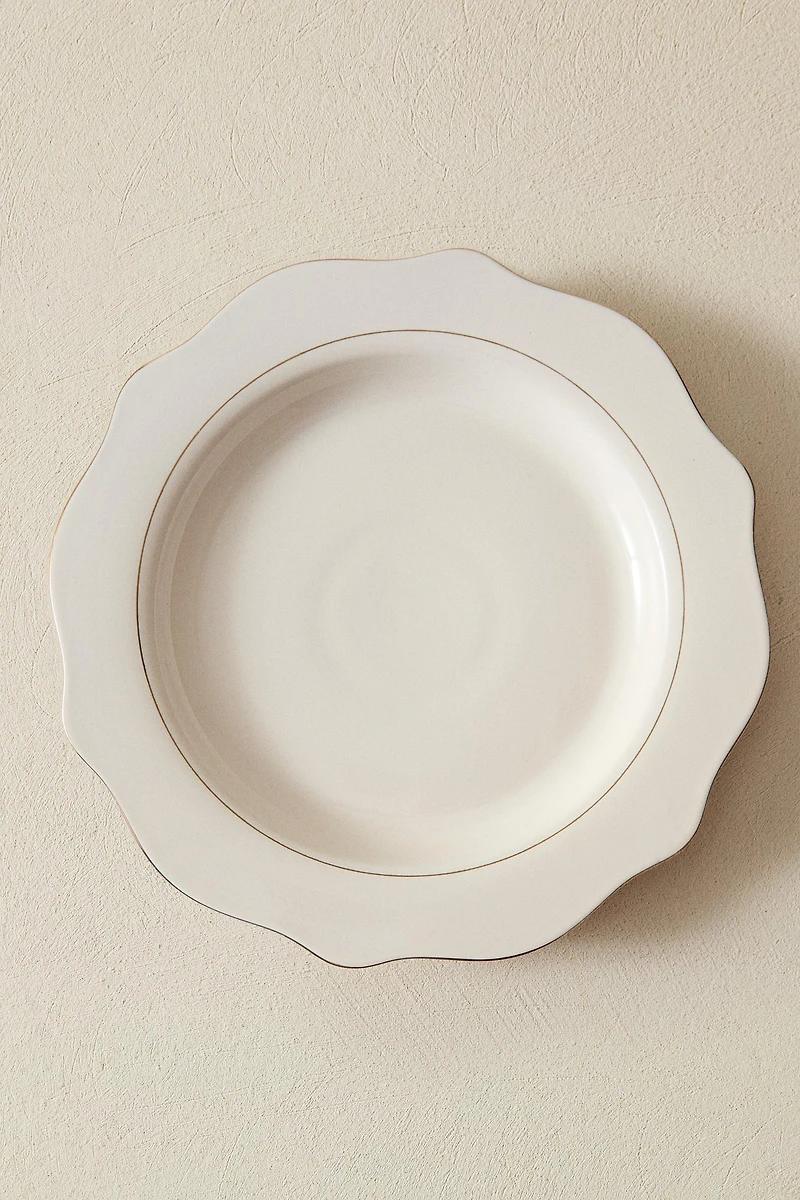 PORCELAIN DINNER PLATE WITH RIM DETAIL