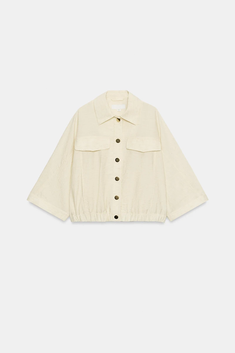 ROLL-UP SLEEVE SAFARI BLOUSE