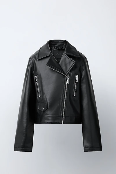 FAUX LEATHER BIKER JACKET