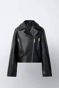 FAUX LEATHER BIKER JACKET