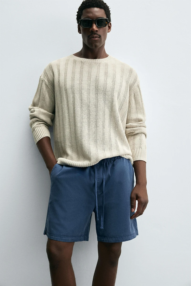 RELAXED FIT LYOCELL-COTTON SHORTS