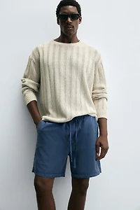 RELAXED FIT LYOCELL-COTTON SHORTS