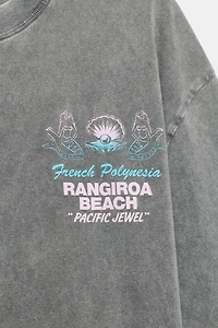 WASHED EFFECT TEXT T-SHIRT
