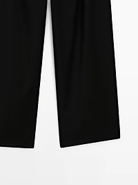 Pantalon plissé 100 % laine extra-fine
