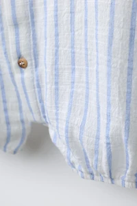 COMBINATION TEXTURED STRIPED ROMPER