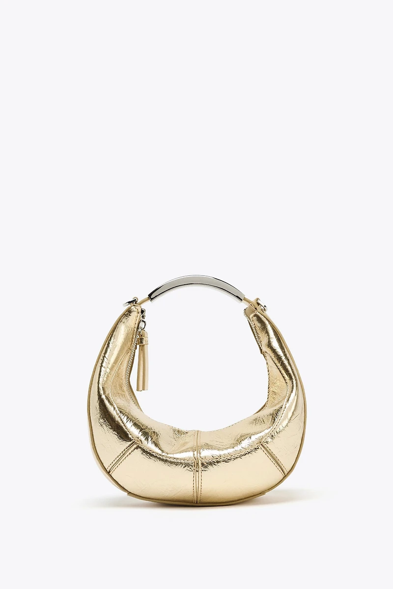 OVAL BAG WITH METAL HANDLE