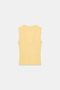 COTTON V-NECK STRIPED T-SHIRT