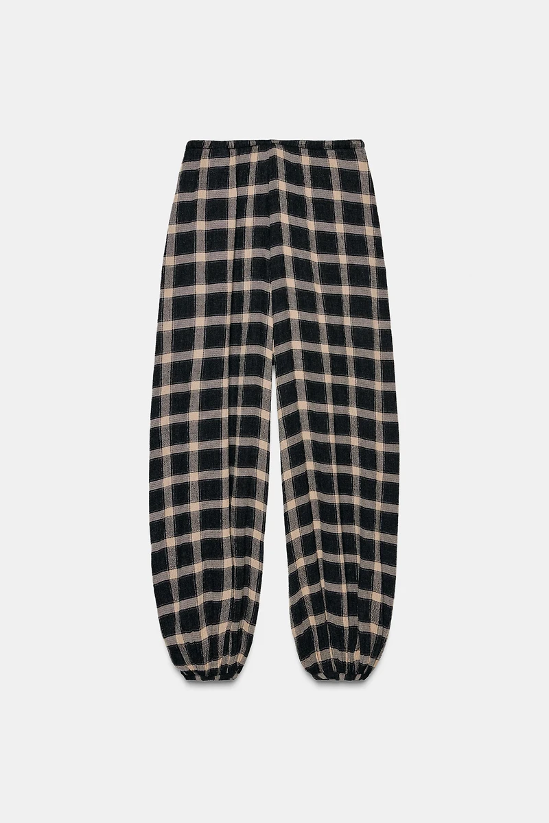 ZW COLLECTION PLAID BALLOON PANTS