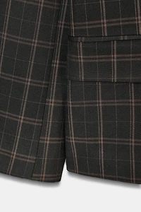 VESTE À CARREAUX AVEC ÉPAULETTES