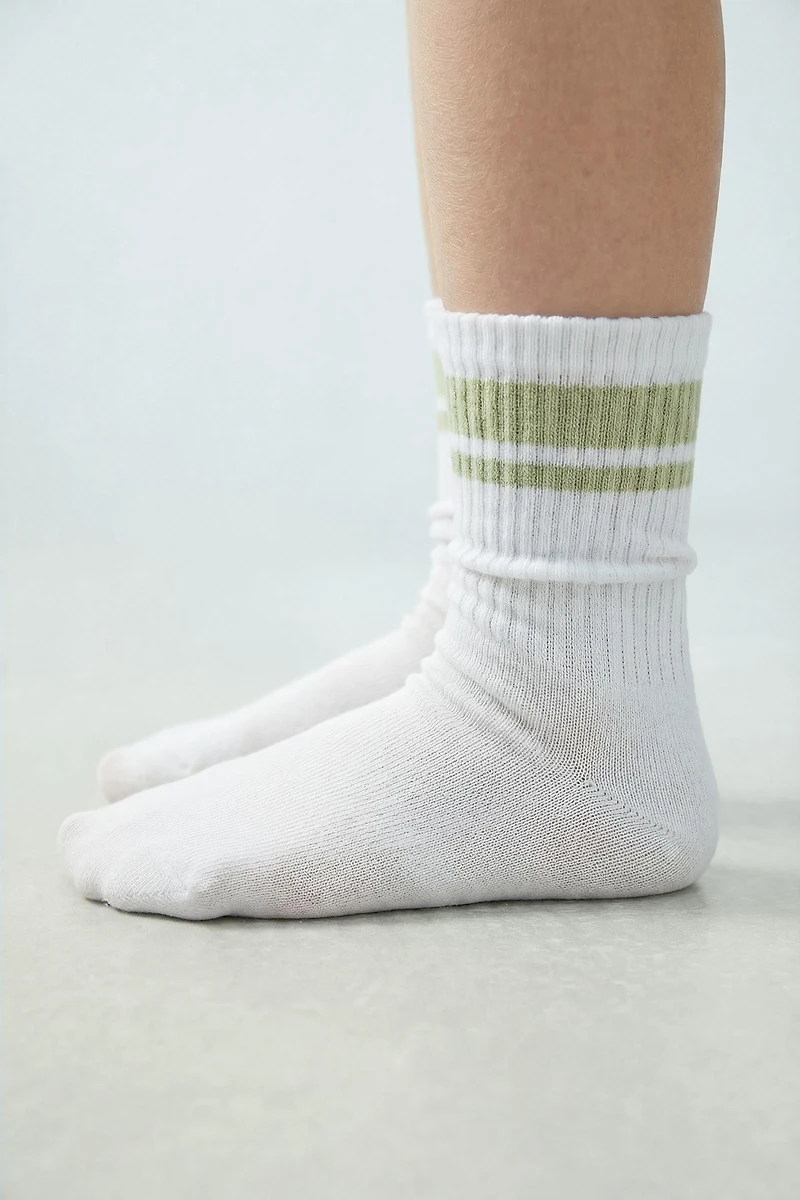 LOT DE TROIS CHAUSSETTES HAUTES À RAYURES SPORTIVES