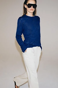 CRINKLE EFFECT KNIT JUMPER