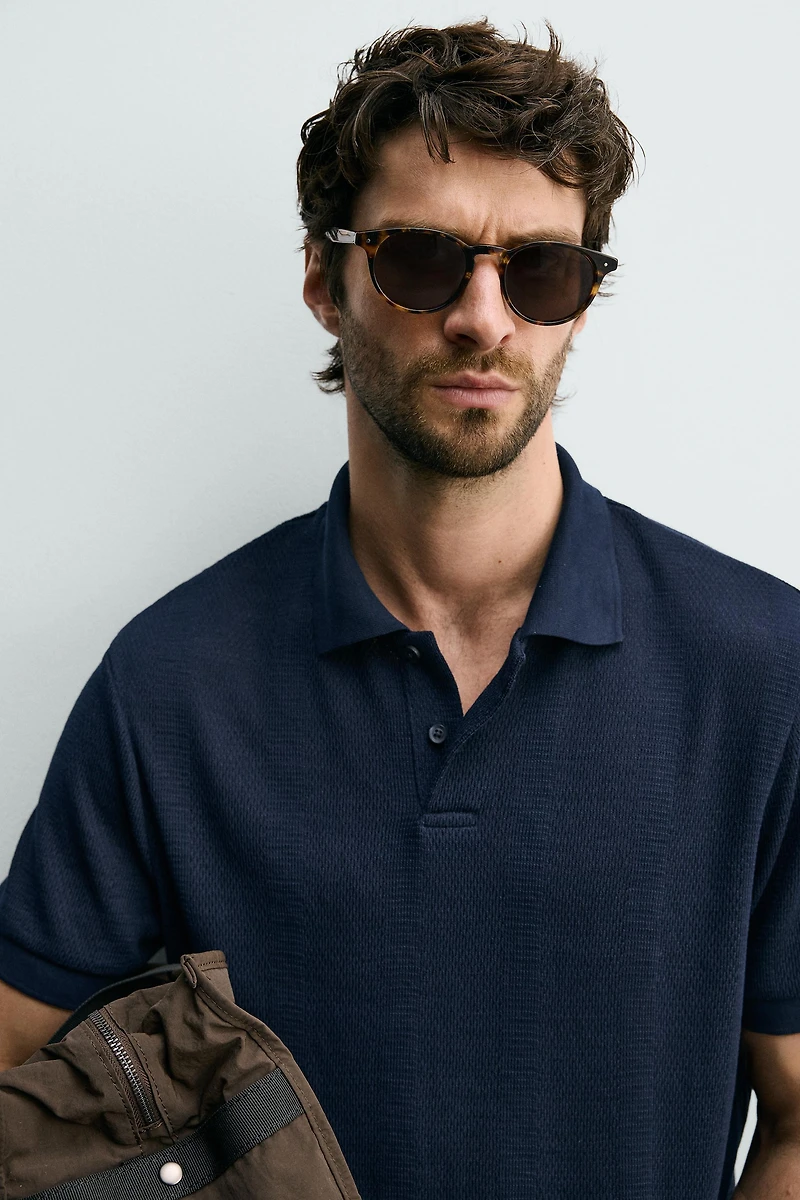 STRIPED JACQUARD REGULAR FIT POLO