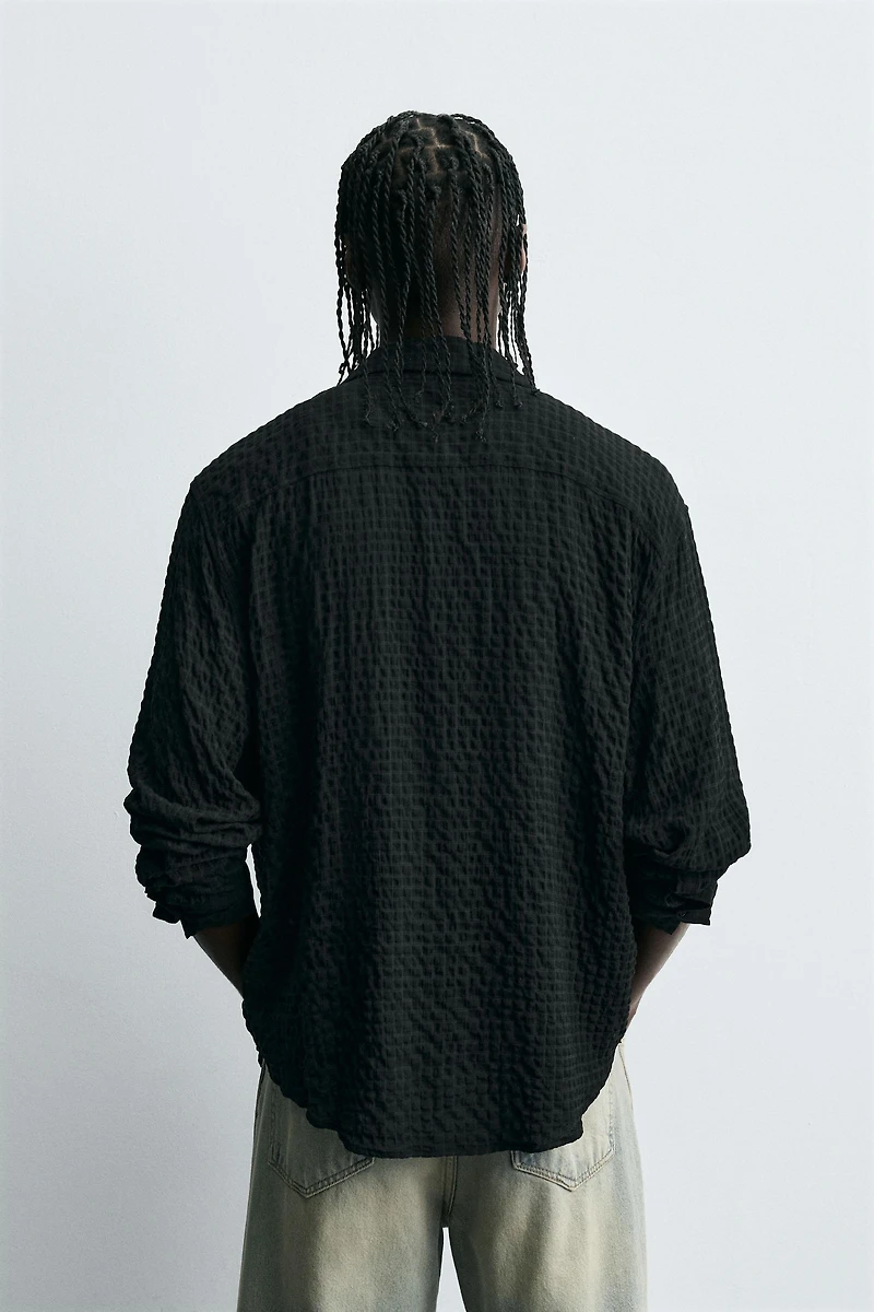TEXTURED PLAID SHIRT