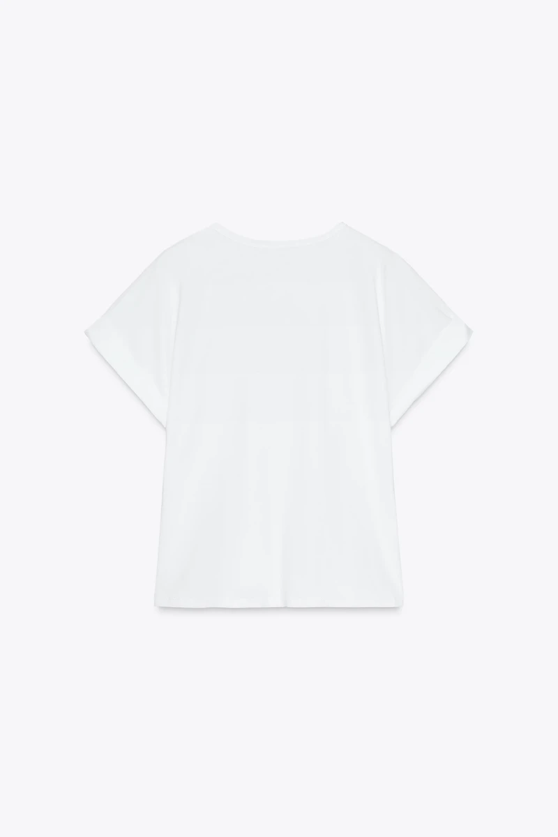 T-SHIRT À POCHE EN POPELINE