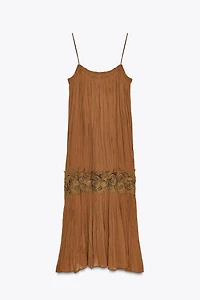 ZW COLLECTION WRINKLED EMBROIDERED DRESS
