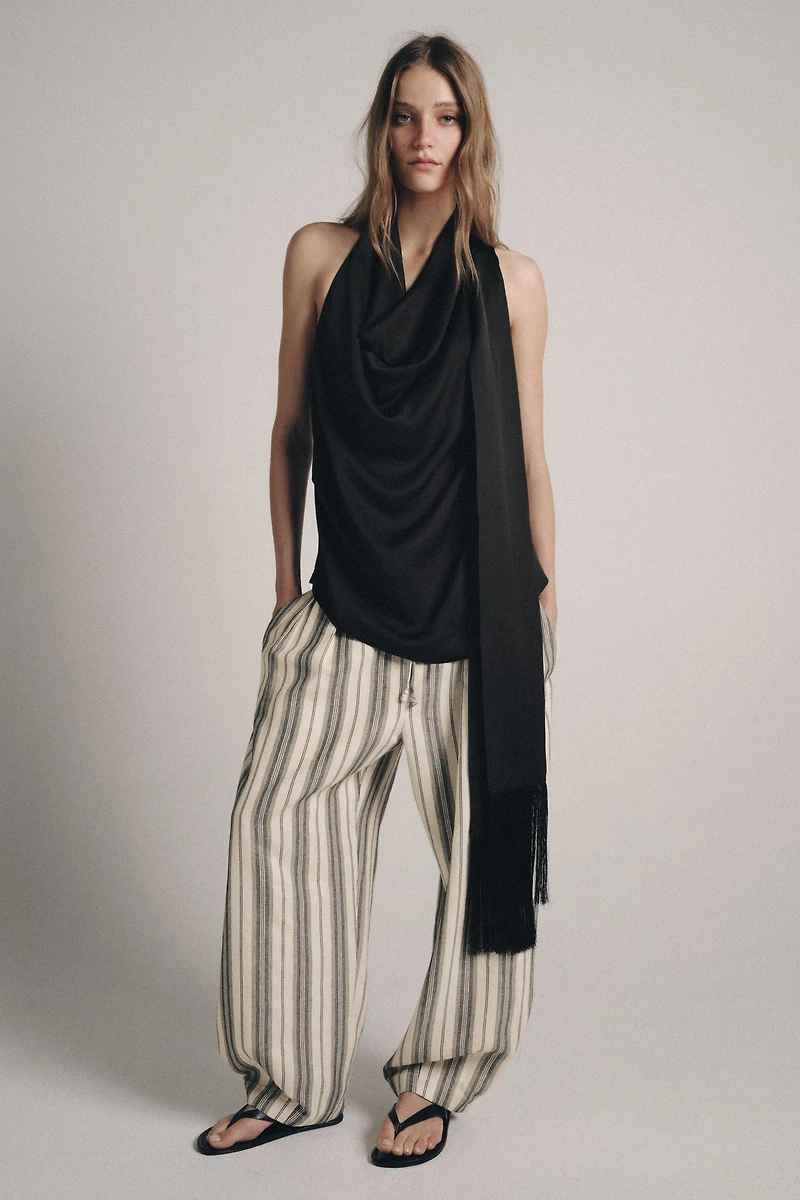 FRINGE SCARF HALTER TOP ZW COLLECTION