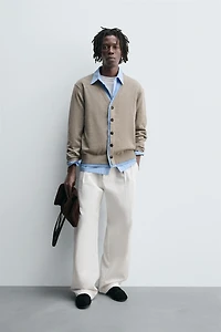 CONTRAST TRIM CARDIGAN