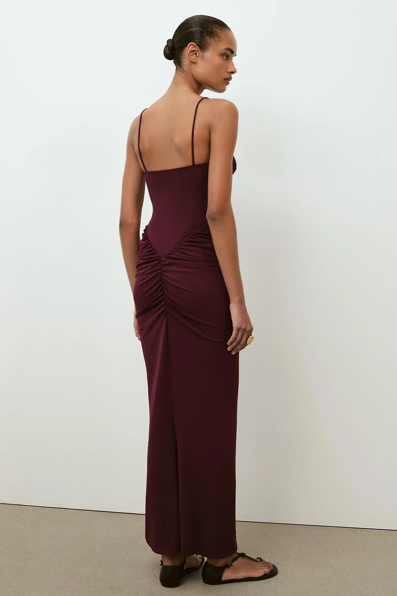 DRAPED BUSTIER DRESS