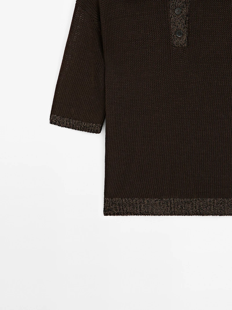 Pull polo col contrastant