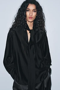 FLOWY SHIRT WITH TIES ZW COLLECTION