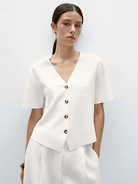 Flowing knit short sleeve cardigan