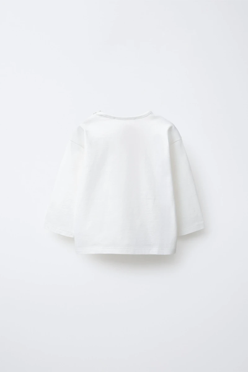 T-SHIRT APPLIQUÉ ANIMAUX EN VELOURS BOUCLÉ OURSONS