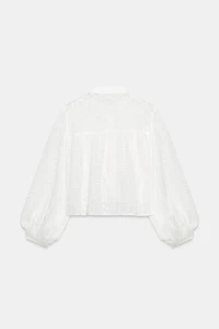 BLOUSE ROMANTIQUE BRODERIES AJOURÉES