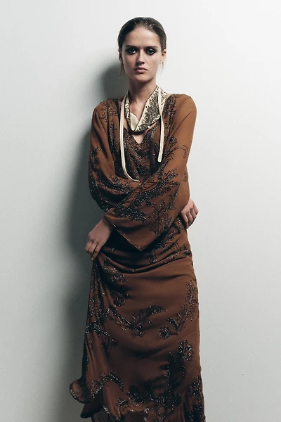 LIMITED EDITION BEADED GEORGETTE DRESS