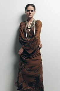 LIMITED EDITION BEADED GEORGETTE DRESS