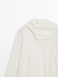 Silk blend blouse with tie detail - LIMITED