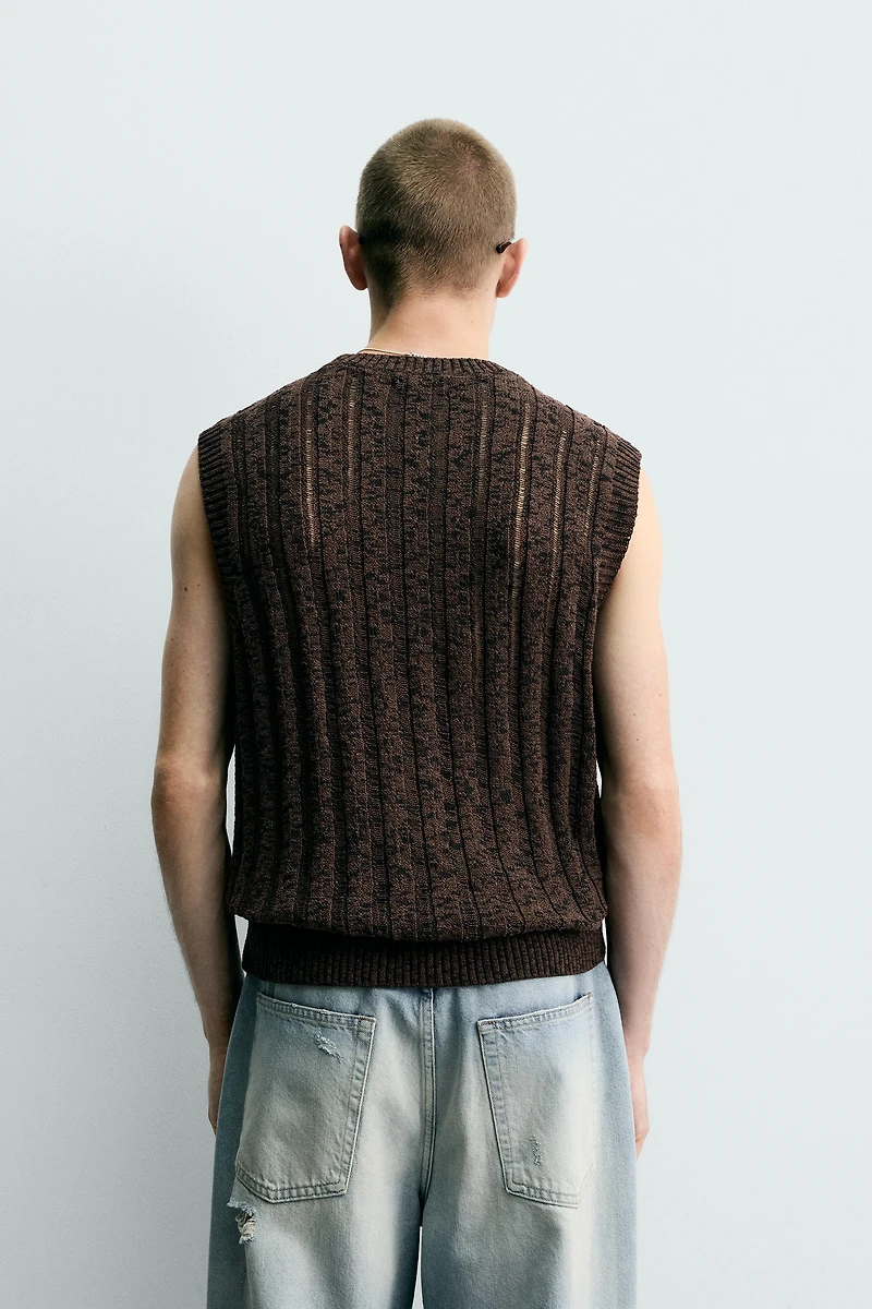 OPENWORK KNIT TANK TOP