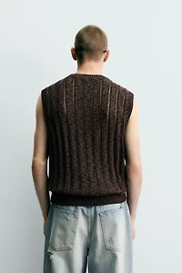 OPENWORK KNIT TANK TOP