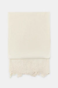 COTTON LINEN LACE SCARF