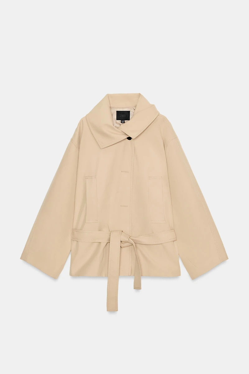 SHORT BELTED TRENCH COAT