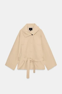 SHORT BELTED TRENCH COAT