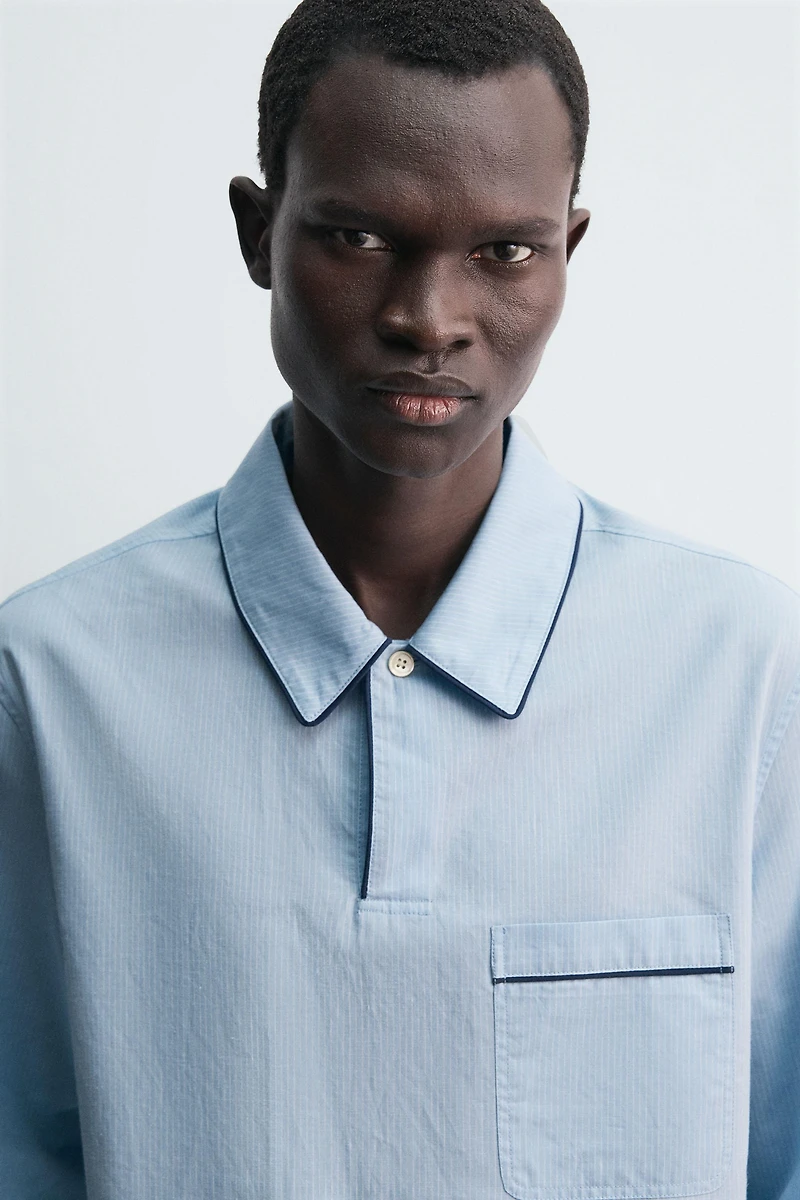 CHEMISE POLO PYJAMA JACQUARD