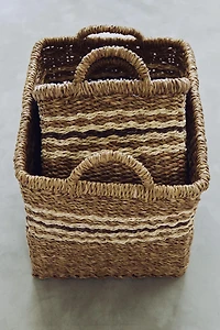 RECTANGULAR STRIPED BASKET