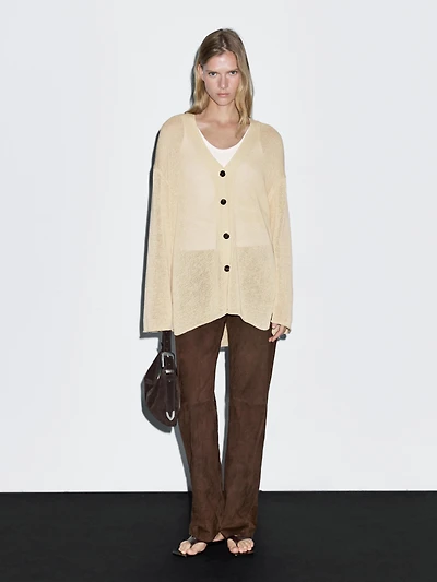 Oversize fine knit cardigan