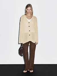 Oversize fine knit cardigan