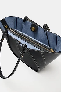 MINI SHOPPER WITH TOPSTITCHING