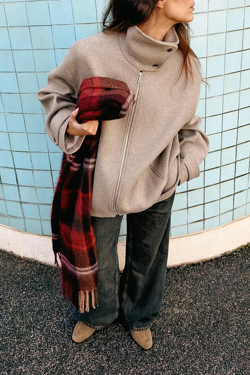 PLAID JACQUARD SCARF